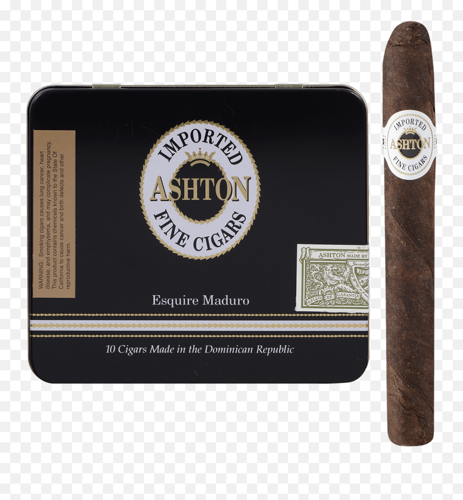 Ashton Esquire Maduro 10 Cigars Per Tin - Ashton Emoji,Esquire Logo