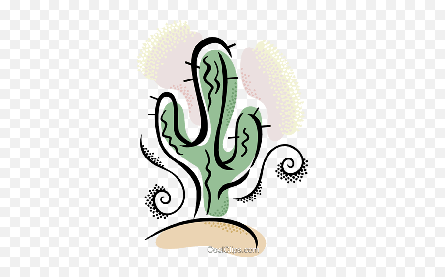 Cactus In The Desert Royalty Free Vector Clip Art - Ilustração Cacto Emoji,Cactus Flower Clipart