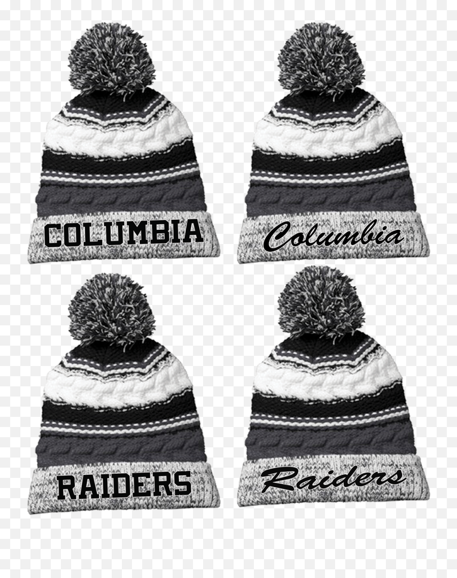 Columbia Raiders Pom Pom Beanie Ry200ry202ry204ry206 Emoji,Raiders Logo Black And White