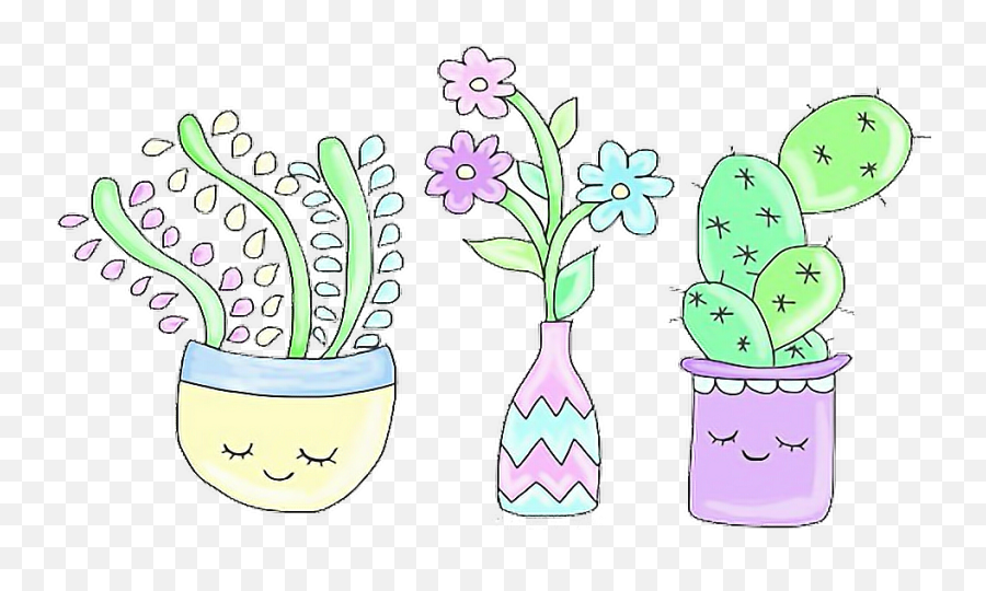 Plant Png Tumblr - Plants Clipart Aesthetic Cactus Kawaii Emoji,Cute Cactus Clipart