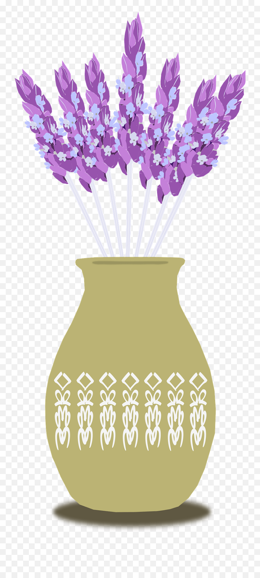 Lavender In Tan Vase Clipart - Vase Of Lavender Clipart Emoji,Lavender Clipart