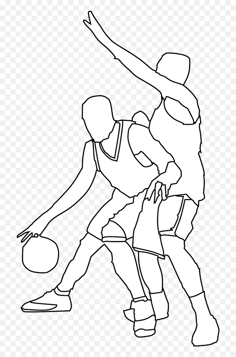 Basketball Defense Clipart Transparent - Offense In Basketball Drawing Emoji,Basketball Player Clipart