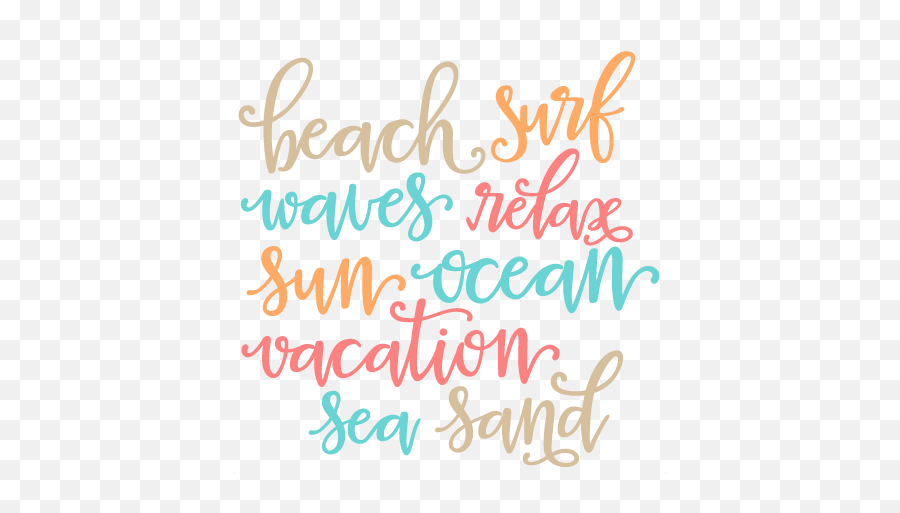 Beach Words Svg Scrapbook Cut File Cute - Free Beach Svgs Emoji,Free Svg Clipart For Cricut