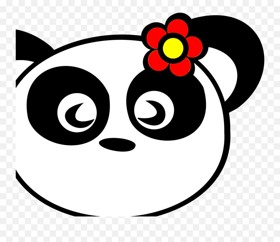 Flower Panda Svg Vector Flower Panda - Cartoon Panda Face Emoji,Panda Clipart