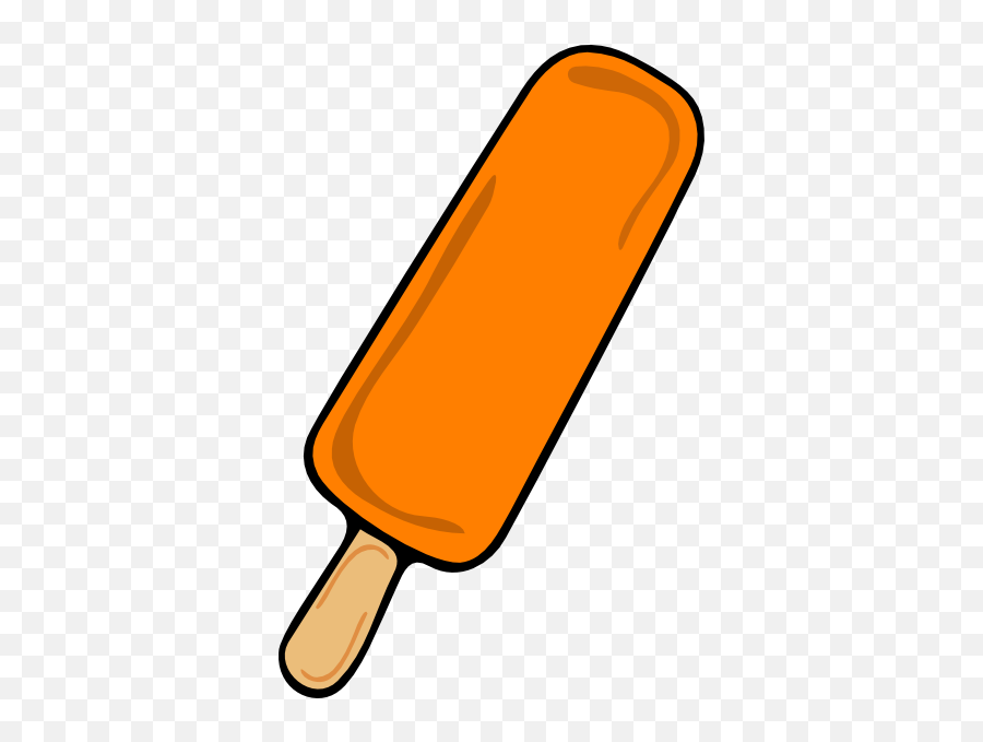 Ice Cream Bar Orange Clip Art At Vector Clip Art - Ice Lollies Clipart Png Emoji,Orange Clipart