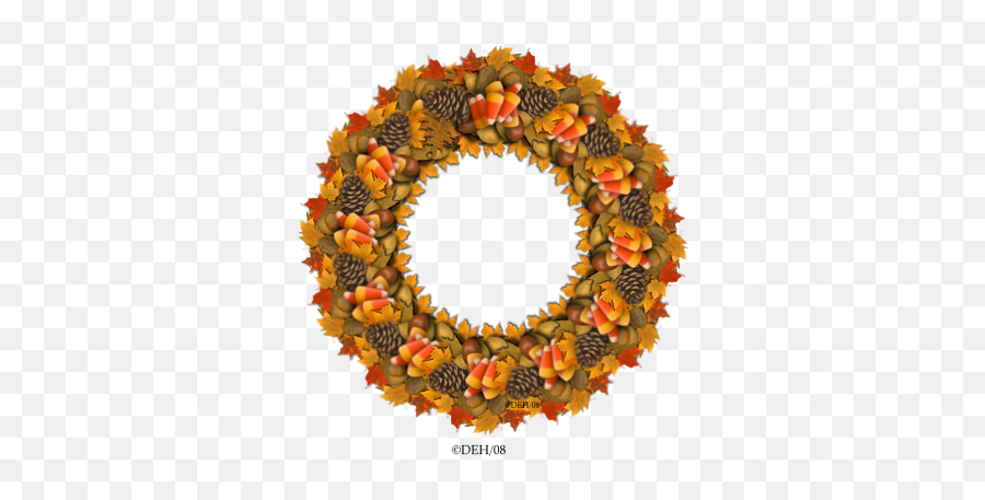 Download Thanksgiving Wreath Transparent Png Png Image With - Decorative Emoji,Wreath Transparent Background