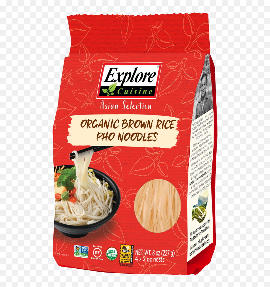 Organic Brown Rice Pho Noodles Pack - Brown Rice Pad Noodles Emoji,Pho Png