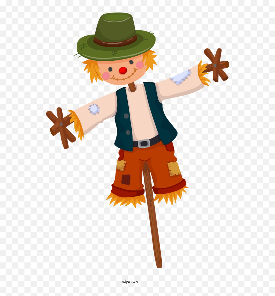 Holidays Cartoon Scarecrow Costume For Emoji,Scarecrow Hat Clipart