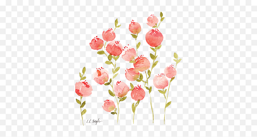 Coral Watercolor Flowers Png Image With - Peach Watercolor Flowers Emoji,Floral Clipart
