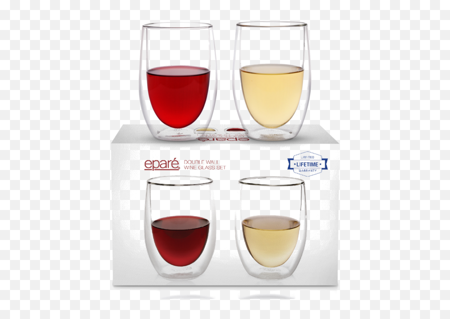 Eparé Double Wall Wine Glass Emoji,Wine Glass Transparent