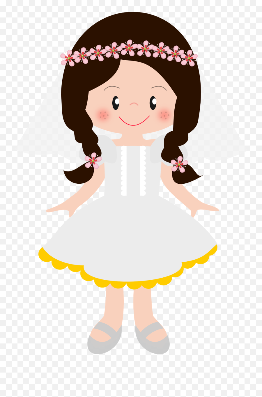 Girls In Their First Communion Clip Art Oh My First Emoji,Open Arms Clipart