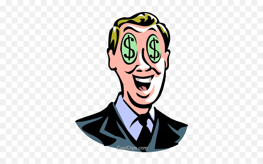 Man With Dollar Sign Eyes Royalty Free Vector Clip Art Emoji,Dollar Sign Clipart Free