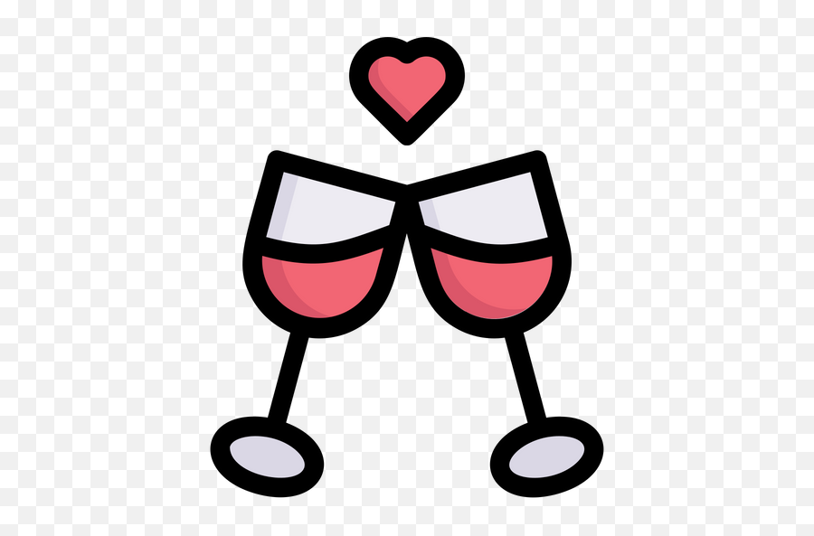 Cheers In Love Icon Of Colored Outline Style - Available In Animated Wine Cheers Gif Emoji,Cheers Logos