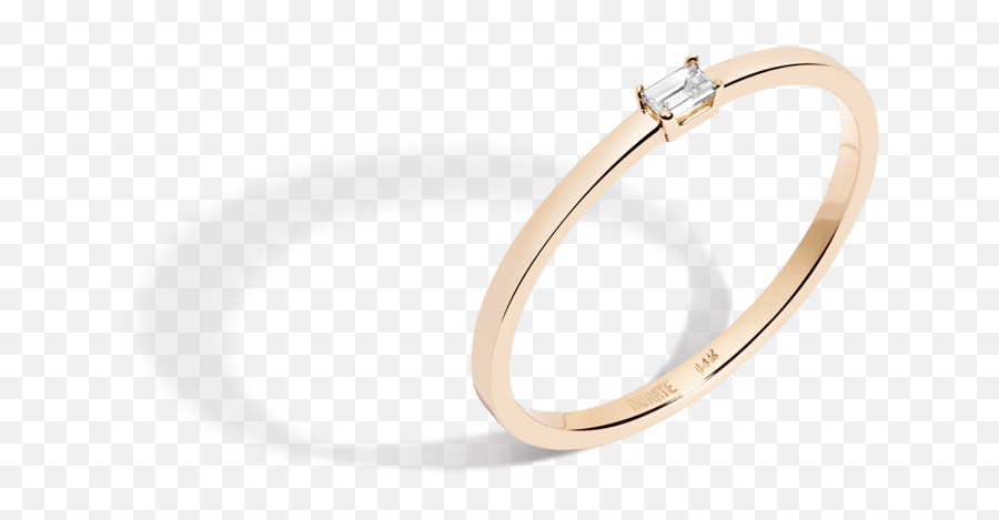 Solo Baguette Diamond Ring - Wedding Ring Emoji,Gold Ring Png