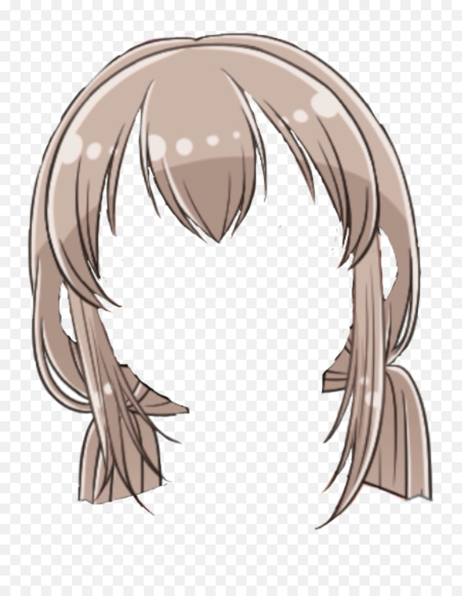 Hair Anime Animehair Brownhair Girl - Hair Design Emoji,Anime Hair Transparent