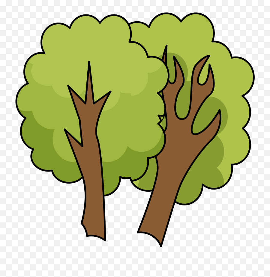 Two Trees Clipart - Dibujos De Dos Arboles Emoji,Trees Clipart