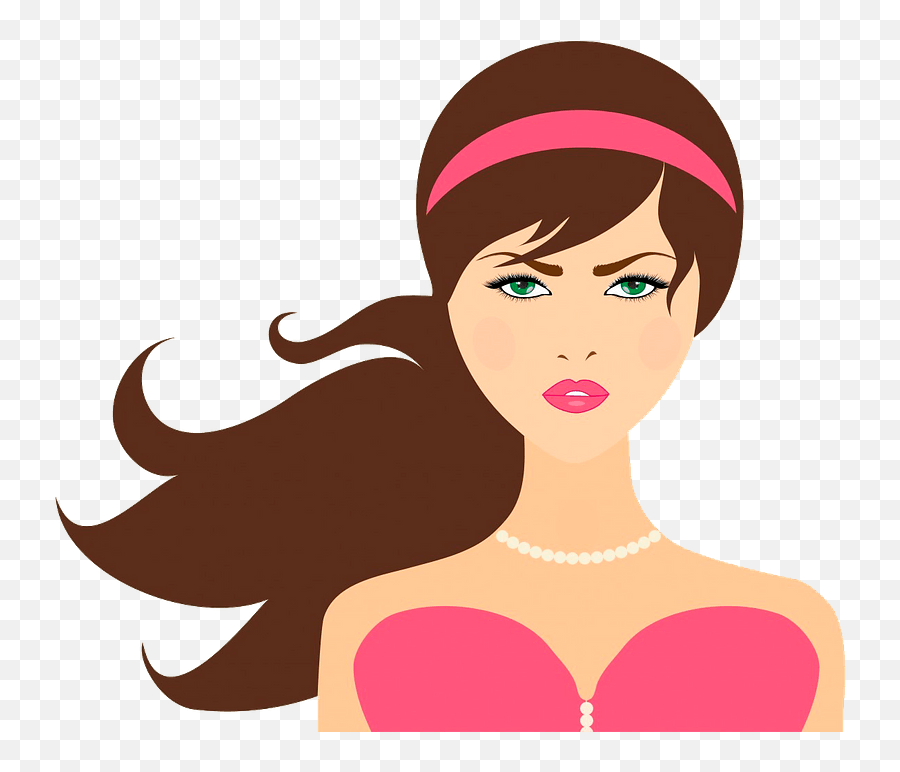 Pretty Girl Portrait Clipart - Pretty Girl Clipart Emoji,Pretty Clipart
