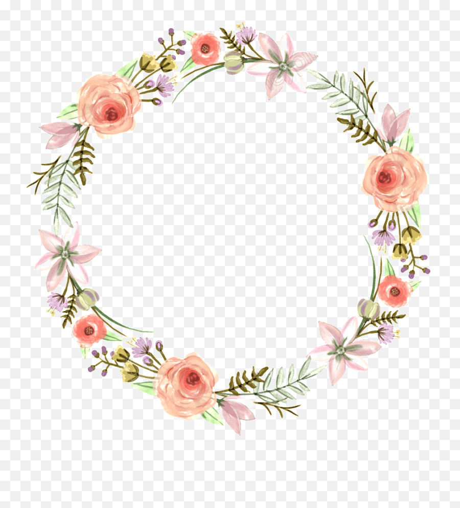 Floral Clipart - Transparent Background Flower Wreath Clipart Emoji,Floral Clipart