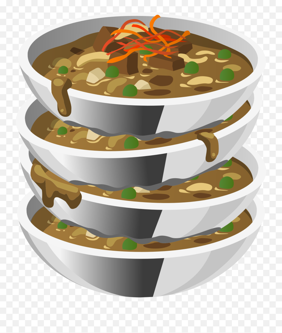 Clipart Of The Plates Of Soup Stacked Emoji,Soup Clipart
