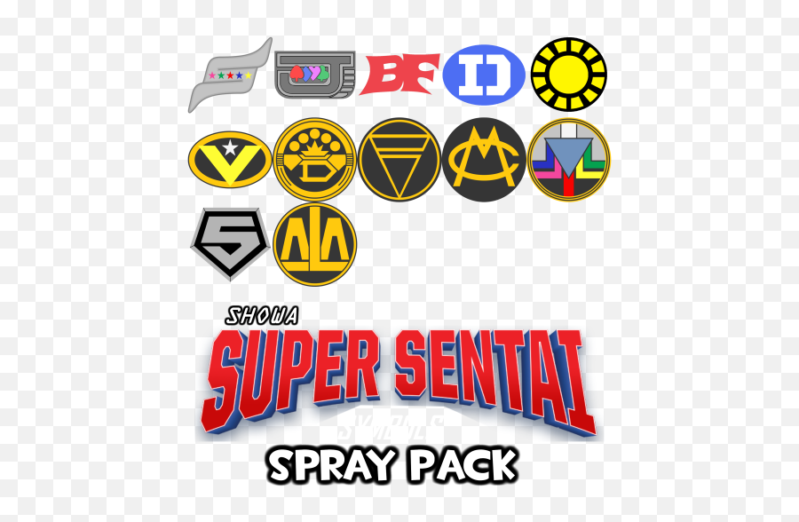Showa Super Sentai Symbols Spray Pack Emoji,Super Sentai Logo