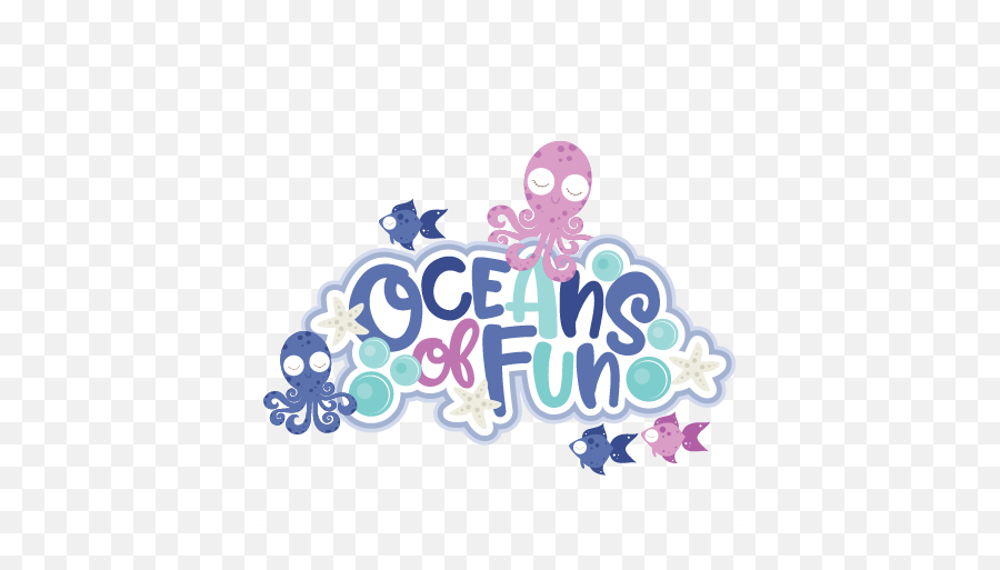 Oceans Of Fun Title Svg Scrapbook Cut File Cute Clipart Emoji,Cute Mermaid Clipart