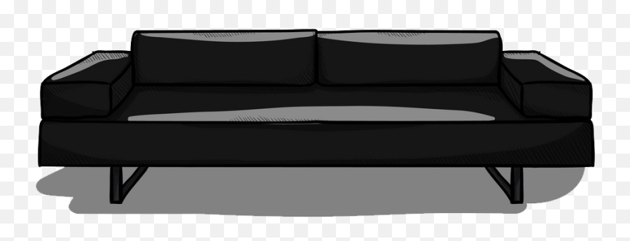 Black Couch Clipart Transparent 1 - Clipart World Emoji,1 Clipart Black And White