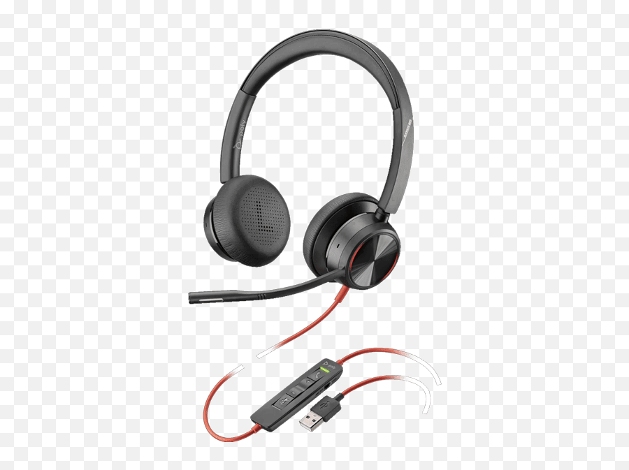 Poly Blackwire 8225 Uc Usb Headset - Poly Headset Certified With Microsoft Teams Emoji,Headphones Transparent Background