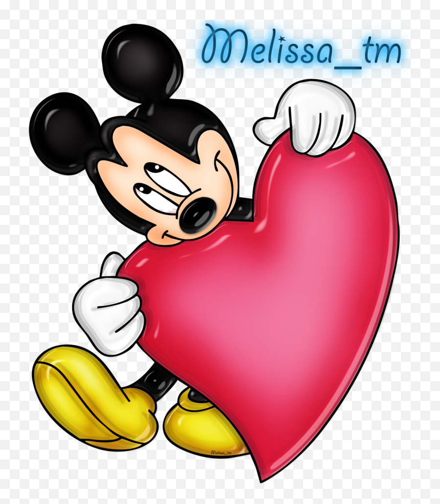 Download Mickey Mouse Clipart Heart - Mickey Mouse With Love Mickey Mouse Heart Emoji,Mickey Ears Clipart