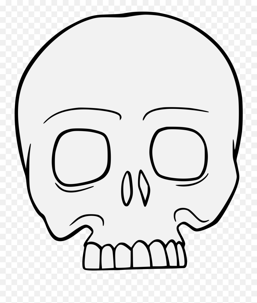 Skull - Traceable Heraldic Art Creepy Emoji,Skeleton Png