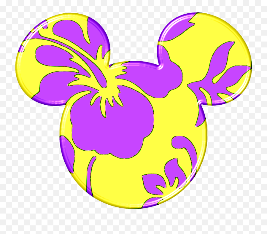 Oh My Fiesta In English Mickey Heads Hawaiian Style - Silhouette Mickey Mouse Head Flower Emoji,Mickey Mouse Face Png