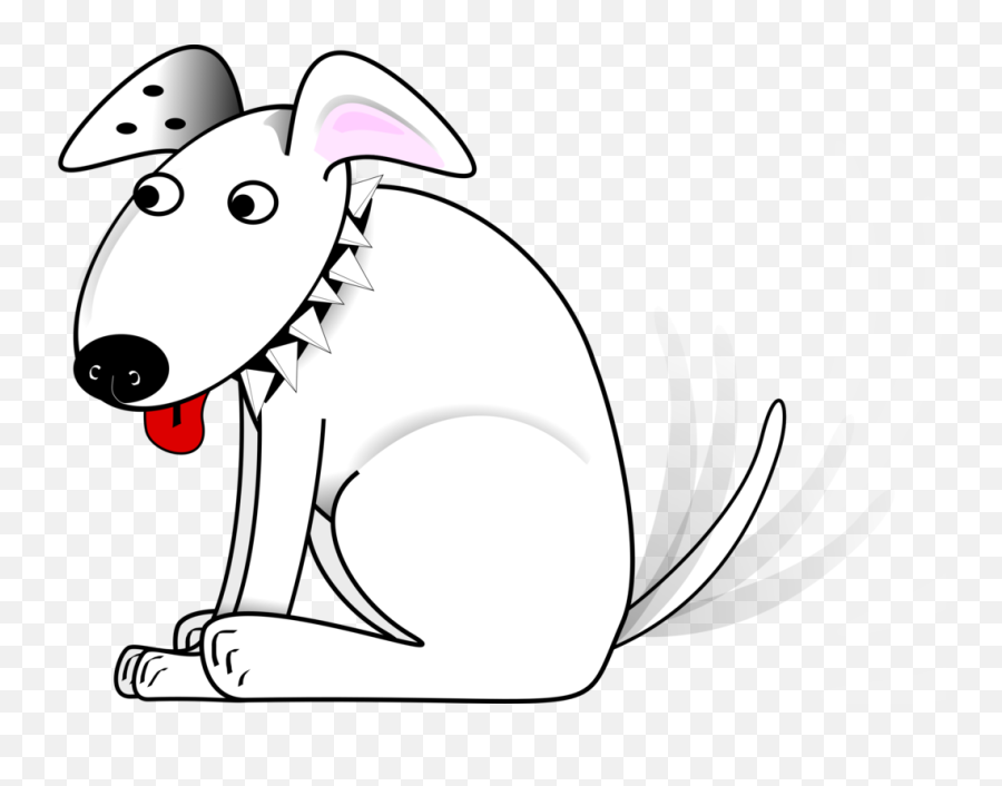 Drawing Of The White Dog Clipart Free Image - Animated Cartoon Dog Wagging Tail Emoji,Dog Clipart Black And White