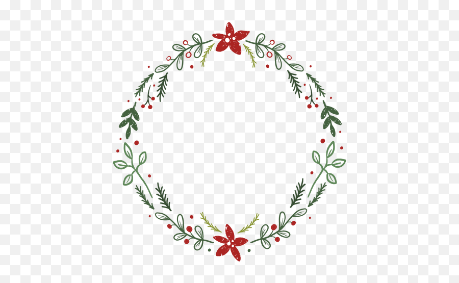 Watercolor Christmas Wreath Png Hd - Simple Christmas Wreath Transparent Emoji,Wreath Png