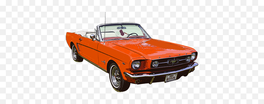 1965 Red Convertible Ford Mustang - Classic Car Tshirt For Emoji,Mustang Png