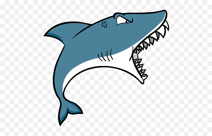 Shark Attack Clip Art - Vector Cartoon Shark Png Download Emoji,Shark Head Clipart