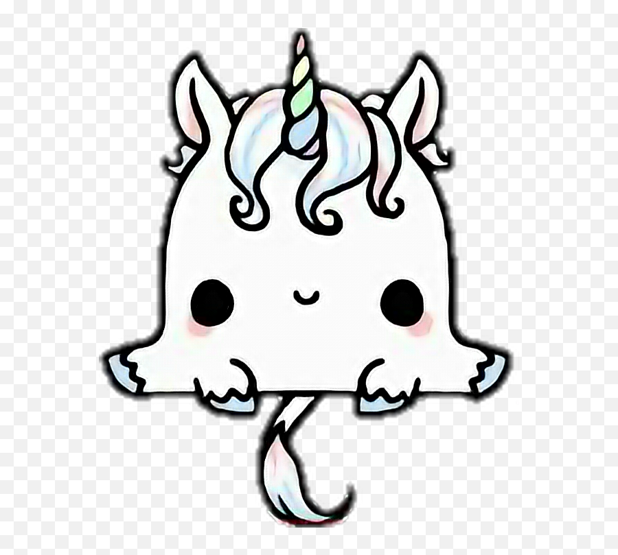 Kawaii Unicorn Clipart Png - Cartoon Cute Kawaii Unicorns Emoji,Unicorn Clipart Black And White