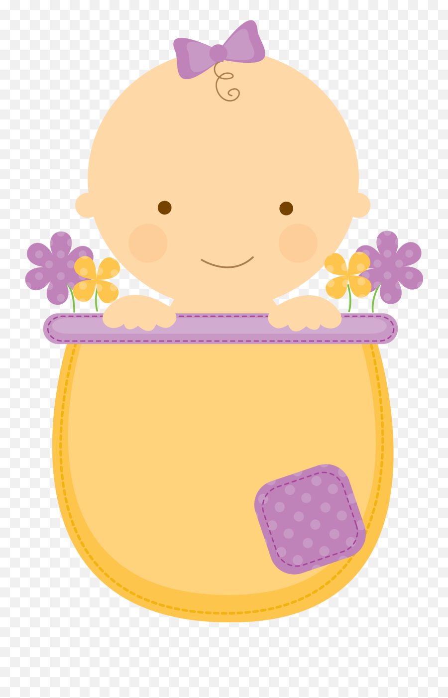 Download Hd Babyinflowerpot Purple - Baby Girl Clipart Infant Emoji,Chick Clipart