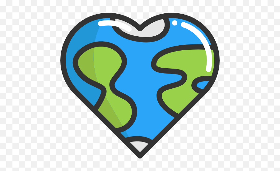 Peace Loving Earth Globe Heart Shaped Pacifism Love - Earth Drawing In Heart Emoji,Heart Shape Png