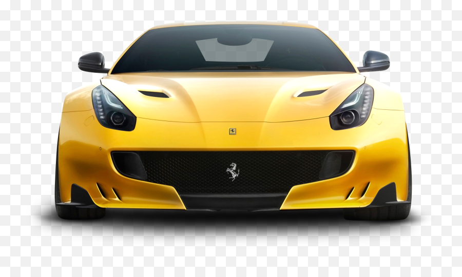 Yellow Ferrari F12tdf Car Front Png - Car Cartoon Png Front Emoji,Yellow Png