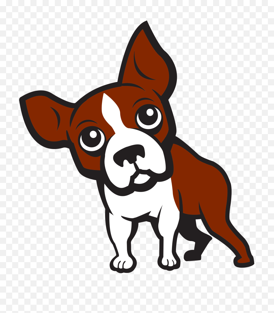 Boston Terrier Puppy Dog Breed Clip Art - Boston Terrier Clipart Brown Emoji,Boston Terrier Clipart