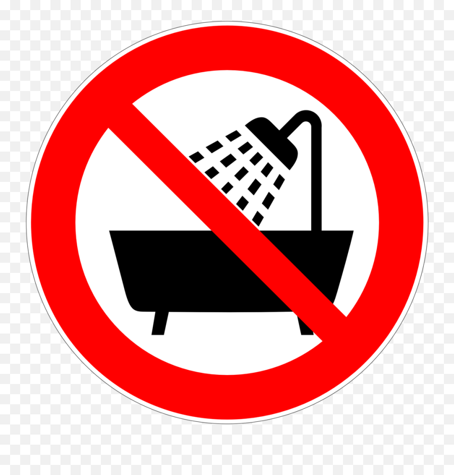 Shower Clipart Sign - No Bathing Emoji,Shower Clipart