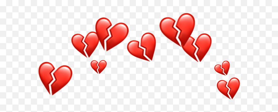 Broken Hearts Crown Red Emojis Accessories Broken,Broken Iphone Png