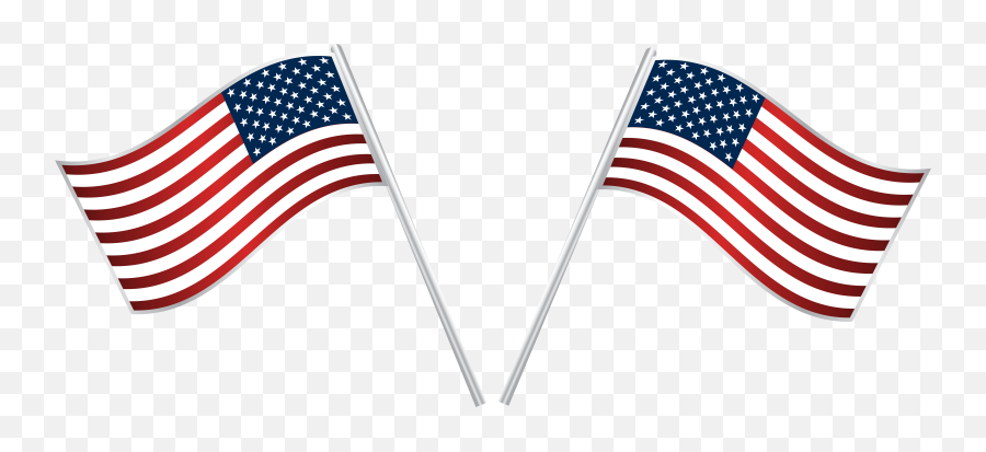 8000x3398 Usa Flags Png Clip Art - Crossed American Flags Png Emoji,American Flag Png