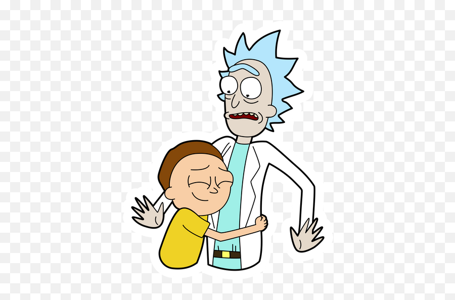 Rick And Morty Hugs Sticker - Sticker Mania Rick And Morty Rick Hugging Morty Emoji,Rick And Morty Png