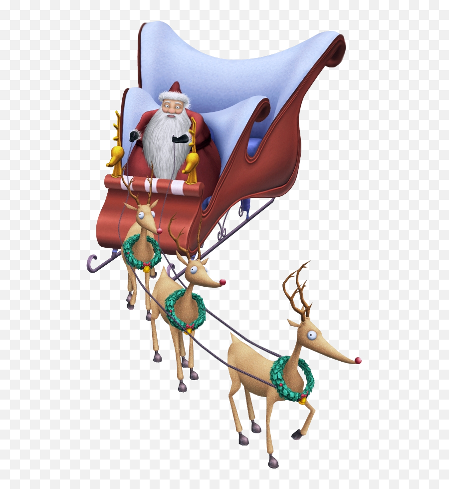 Santa And Reindeer Png - Nightmare Before Christmas Santa Nightmare Before Christmas Santa In Sleigh Emoji,Santa Sleigh Clipart