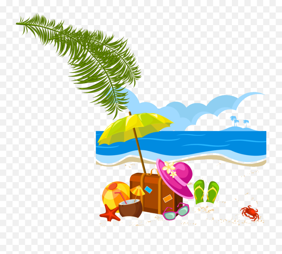 Library Of 2019 Beach Vacation Jpg - Transparent Transparent Background Beach Clip Art Emoji,Vacation Clipart