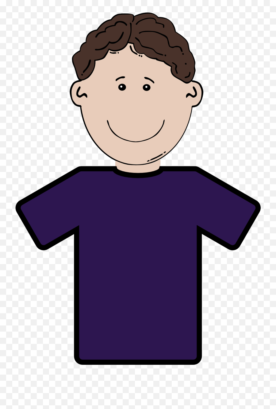 Clipart Of A Boy In A Blue T - Brother Clipart Emoji,Shirt Clipart