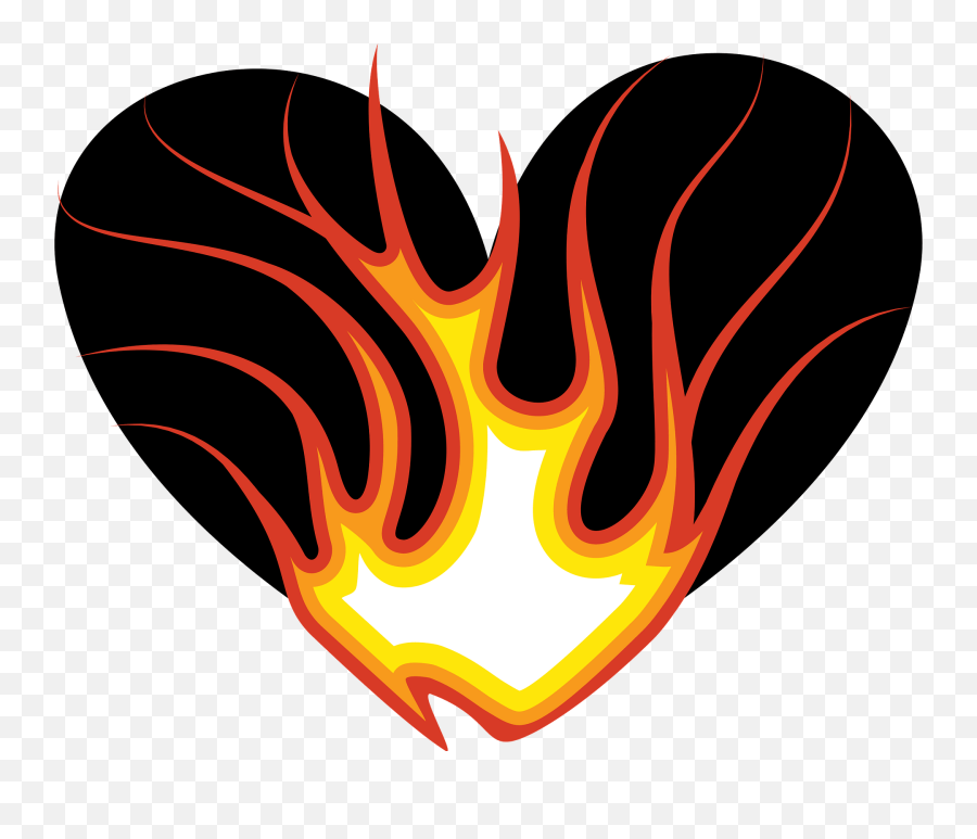 Heart Flames Clipart - Flame Heart Clipart Emoji,Flame Clipart