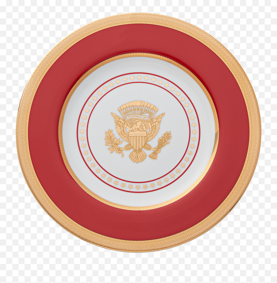 Large Red And Gold Truman Seal Plate - Coast Guard Military Seal Emoji,Presidential Seal Png