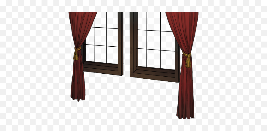 Window With Red Curtain - Window With Red Curtains Png Window Emoji,Curtains Png