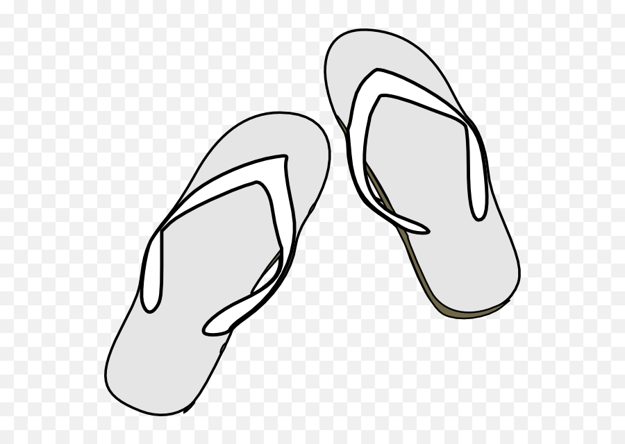 Flip Flops Black White Clip Art At - Sandals Black And White Clipart Emoji,Black And White Clipart